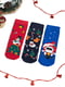 Набір новорічних махрових шкарпеток з різними принтами (3 пари) | 6698045