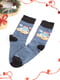 Набір новорічних шкарпеток "Санта брутальний", "Олень" сині, "Сніговик сніжинки" | 6698058 | фото 2