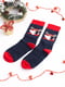 Набір новорічних шкарпеток "Санта брутальний", "Олень" сині, "Сніговик сніжинки" | 6698058 | фото 3