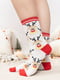 Носки новогодние белые с оригинальным принтом "Олени" | 6698219 | фото 2