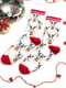 Носки новогодние белые с оригинальным принтом "Олени" | 6698219 | фото 3