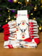 Носки новогодние белые с оригинальным принтом "Олени" | 6698219 | фото 4