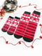 Набірр новогодних  махровых носков красного цвета с принтом "FAMILY LOOK" (4 пары) | 6698240