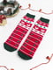 Набір новорічних махрових шкарпеток червоного кольору із принтом "FAMILY LOOK" (4 пари) | 6698240 | фото 2