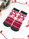 Набір новорічних махрових шкарпеток червоного кольору із принтом "FAMILY LOOK" (4 пари) | 6698240 | фото 3