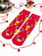 Носки мужские махровые красного цвета с принтом “Санта в очках” | 6698639
