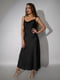 Длинное шелковое платье комбинация черное | 6698692