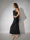 Довга шовкова сукня чорна комбінація | 6698692 | фото 2