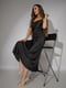 Длинное шелковое платье комбинация черное | 6698692 | фото 6