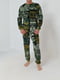 Пижама махровая мужская с буквами: джемпер и брюки | 6700672 | фото 2