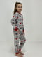 Байковая серая пижама: джемпер и брюки | 6700698 | фото 2