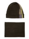 Набір: шапка і снуд кольору хакі бавовняний | 6701188