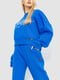 Яркий синий костюм: свитшот с принтом и джоггеры | 6702074 | фото 2