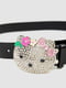 Ремень черный с декорированной пряжкой Hello Kitty | 6702112 | фото 4