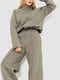 Темно-оливковий костюм: светр та розкльошені штани | 6702130 | фото 2