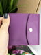 Шкіряний міні-гаманець на кнопці фіолетового кольору | 6702857 | фото 4
