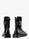 Комбинированные черные ботинки с ремешком | 6702877 | фото 5