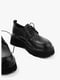 Шкіряні чорні дербі на шнурівці | 6702901 | фото 2