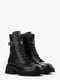 Высокие кожаные ботинки черного цвета на байке | 6702902 | фото 2