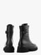 Высокие кожаные ботинки черного цвета на байке | 6702902 | фото 3