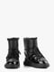 Комбинированные черные полусапожки со шнуровкой | 6702913 | фото 5