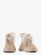 Кожаные бежевые ботинки, украшенные перьями и жемчужинами | 6702916 | фото 2