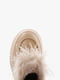 Шкіряні бежеві черевики, прикрашені пір'ям та перлинами | 6702916 | фото 7