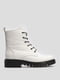 Шкіряні білі черевики на хутрі | 6702925 | фото 2