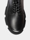 Високі чорні шкіряні черевики на шнурках із хутром | 6702974 | фото 4