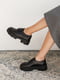 Шкіряні чорні туфлі на шнурках | 6702998 | фото 4