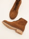 Замшеві коричневі черевики на шнурках | 6703001 | фото 3