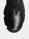 Шкіряні чорні зимові черевики на грубій підошві | 6703016 | фото 4