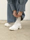 Шкіряні білі черевики на грубій підошві | 6703017 | фото 4