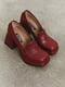 Шкіряні червоні туфлі на підборах | 6703041 | фото 2