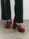 Шкіряні червоні туфлі на підборах | 6703041 | фото 4