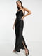 Чорна сукня-максі з ефектним вирізом на спині | 6328818 | фото 3
