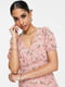 Сукня-міді А-силуету рожева з квітковим принтом | 6698888 | фото 3