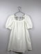 Платье А-силуэта белое с вышивкой и рукавами-фонариками | 6698906