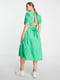 Сукня А-силуету зелена з вирізом та зав’язкою на спинці | 6698955 | фото 2