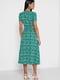 Сукня-міді А-силуету зелена з принтом та вирізом на ніжці | 6698972 | фото 2