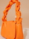 Фактурна сумка з короткою ручкою помаранчевого кольору | 6699000 | фото 3