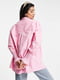 Подовжена рожева сорочка з резинками на рукавах | 6699043 | фото 3