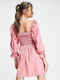 Сукня А-силуету рожева з ліфом-резинкою та вирізом-каре із зав’язкою | 6699073 | фото 3