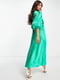 Сукня-міді зелена з вільним верхом и розрізом на ніжці | 6699124 | фото 4
