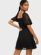 Сукня А-силуету чорна в горох з рукавами-фонариками | 6699150 | фото 2