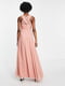 Довга вільна сукня рожевого кольору з плісированою спідницею | 6699170 | фото 2