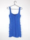 Облягаюча сукня-міні синя, прикрашена зборками | 6699205