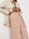 Пудрово-рожеві штани прямого вільного крою на резинці з накладними кишенями | 6699322 | фото 4