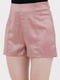 Короткі рожеві атласні шорти на прихованій блискавці | 6699358 | фото 3
