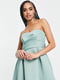 Платье-бюстье зеленое, украшенное складками | 6699381 | фото 3